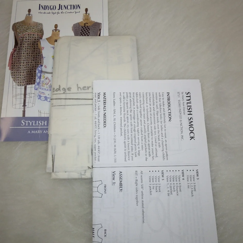 PATTERN Indygo Junction  IJ731 Stylish Smock, A Mary Ann Donze Design sz…